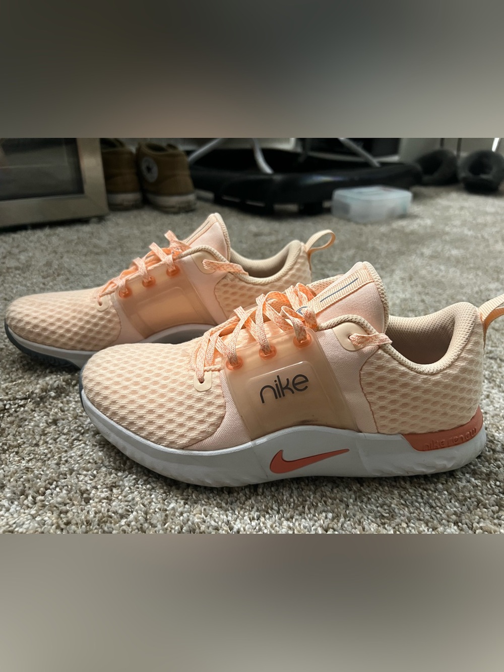 Nike Women’s Peach and Coral Mesh Lace-Up Sneakers